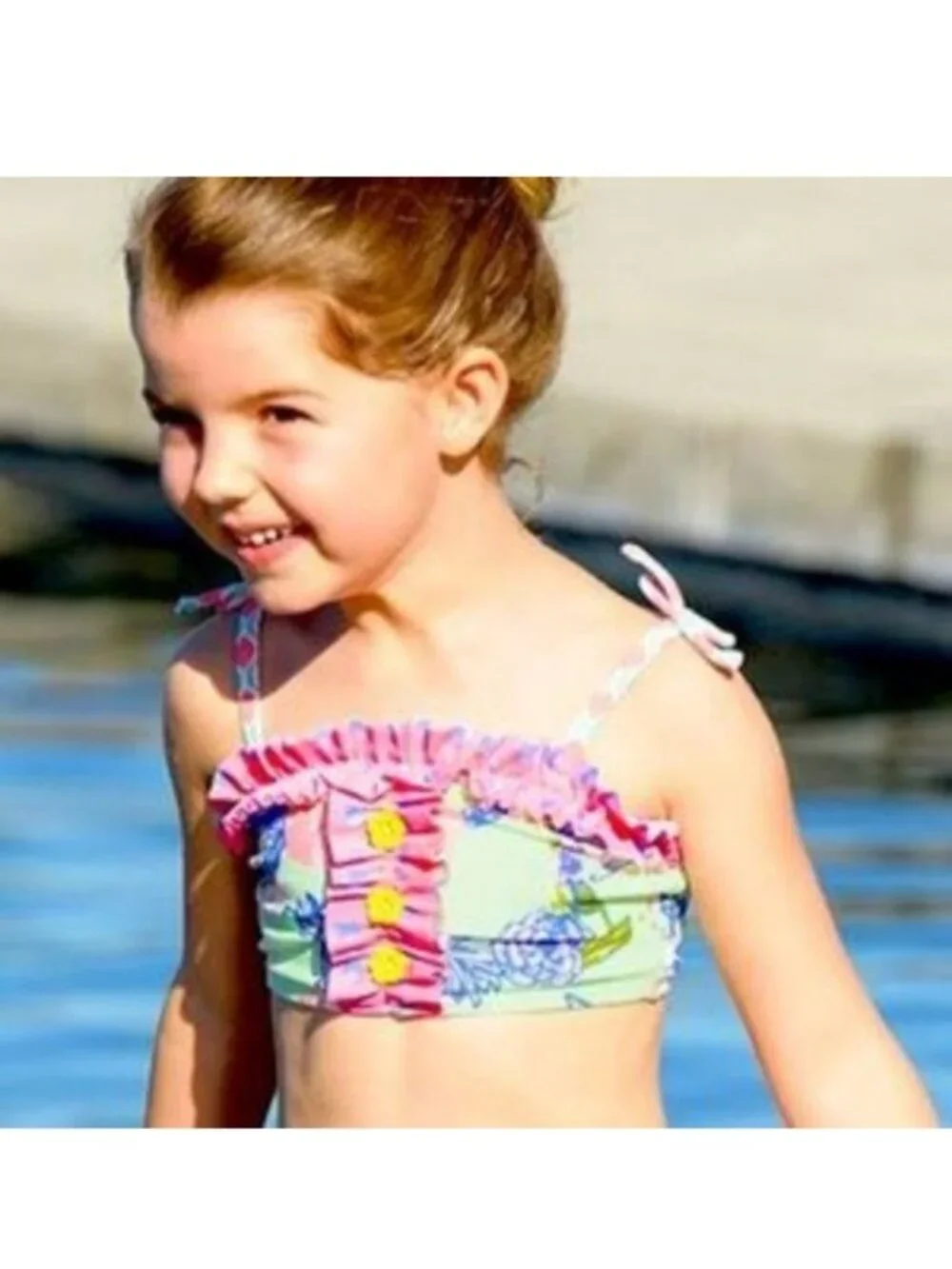 Matilda Jane | Aqua & Pink Floral Cannonball & Seashells Bikini Set | Size 4
